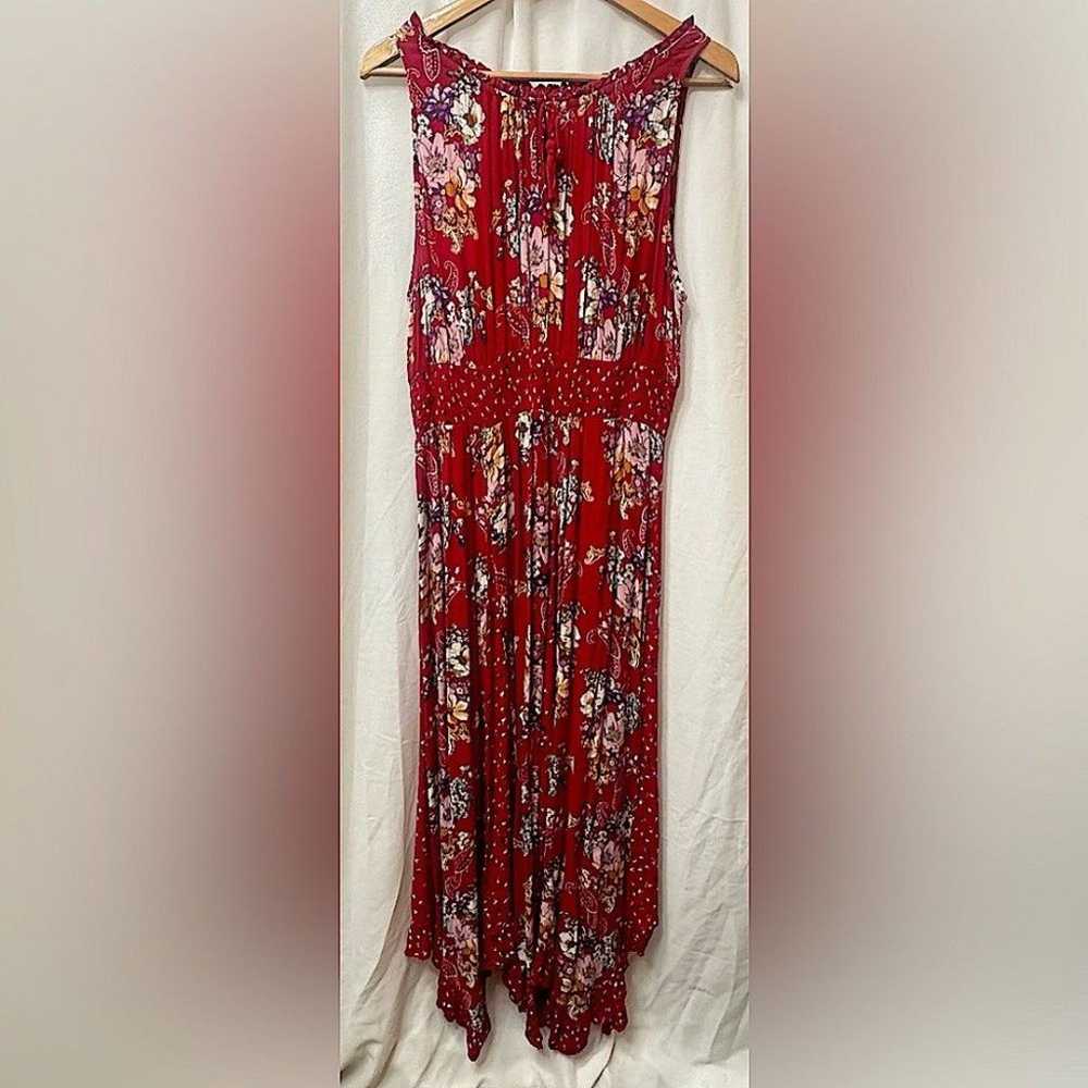 Bila Red Multicolored Floral Maxi Dress Size XL - image 12