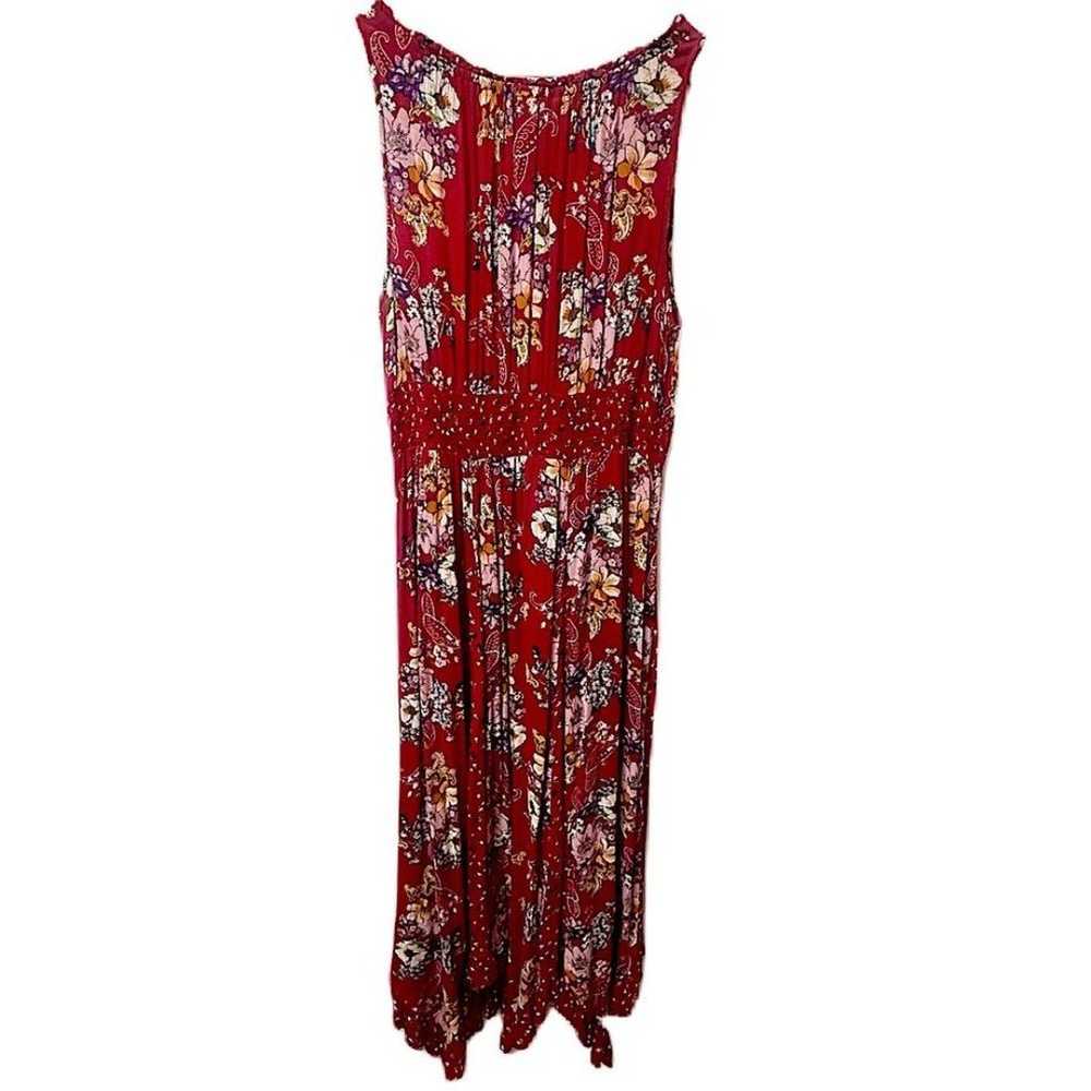 Bila Red Multicolored Floral Maxi Dress Size XL - image 2