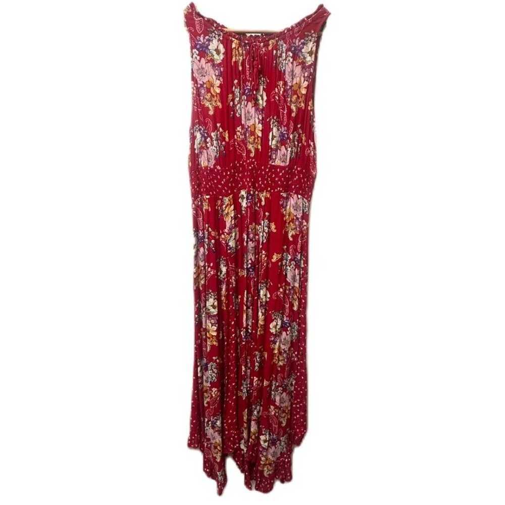 Bila Red Multicolored Floral Maxi Dress Size XL - image 5