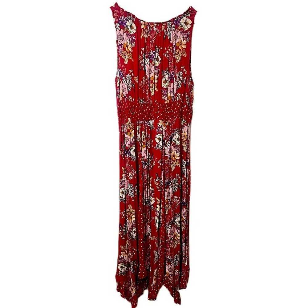 Bila Red Multicolored Floral Maxi Dress Size XL - image 6