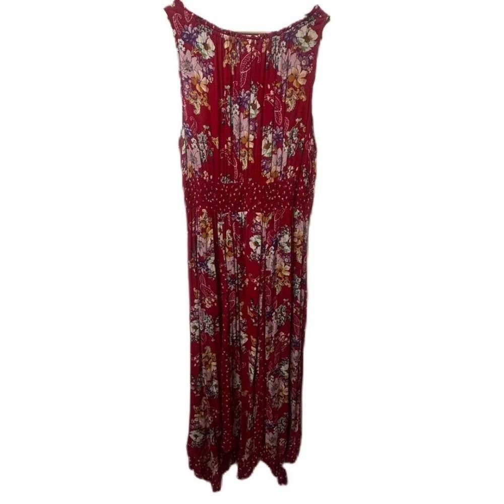 Bila Red Multicolored Floral Maxi Dress Size XL - image 7