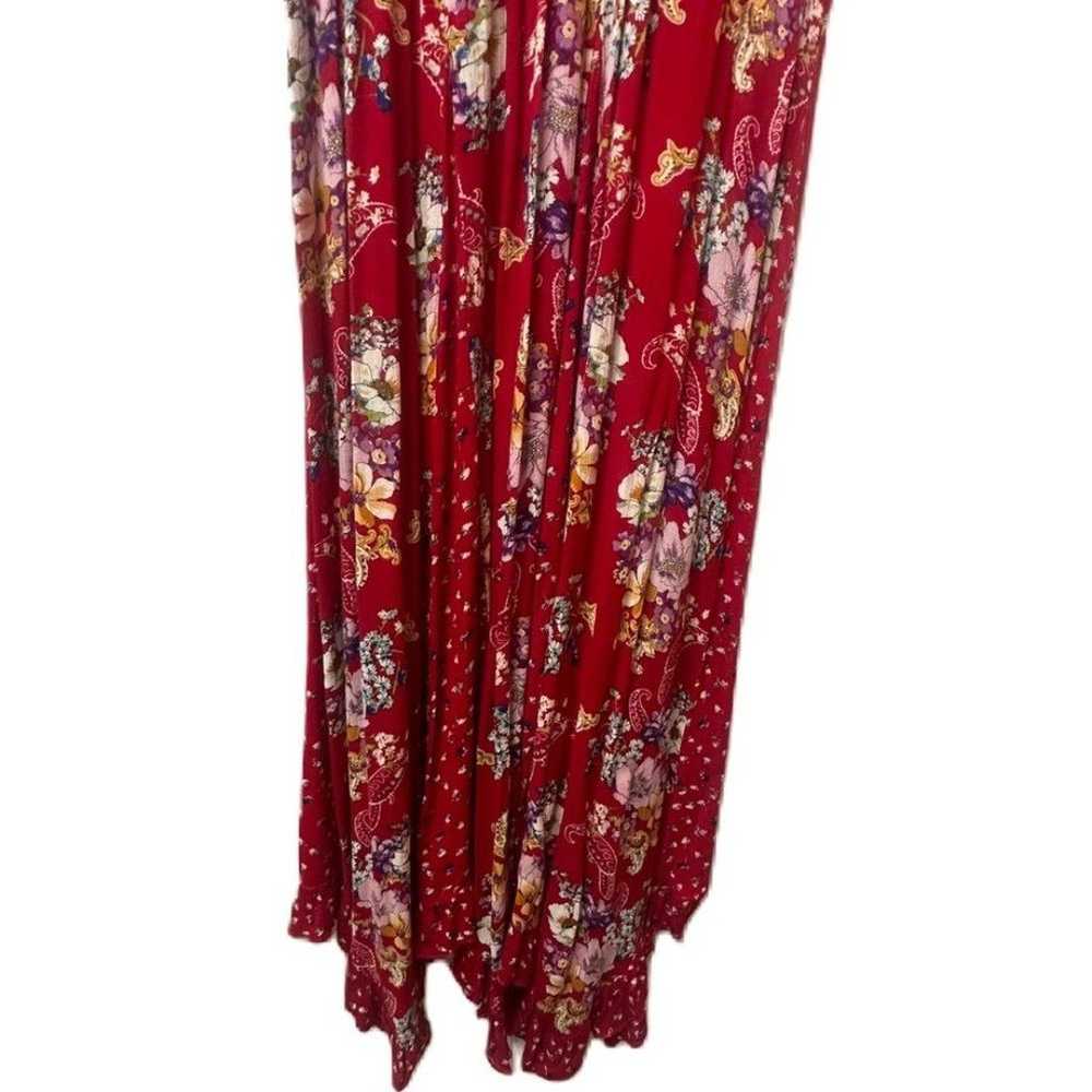 Bila Red Multicolored Floral Maxi Dress Size XL - image 8