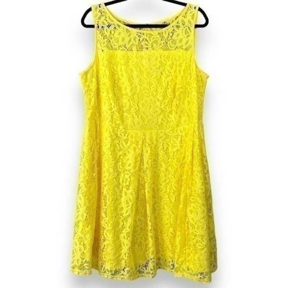 Roz & Ali Yellow Knee Length Fit and Flare Sleeve… - image 1