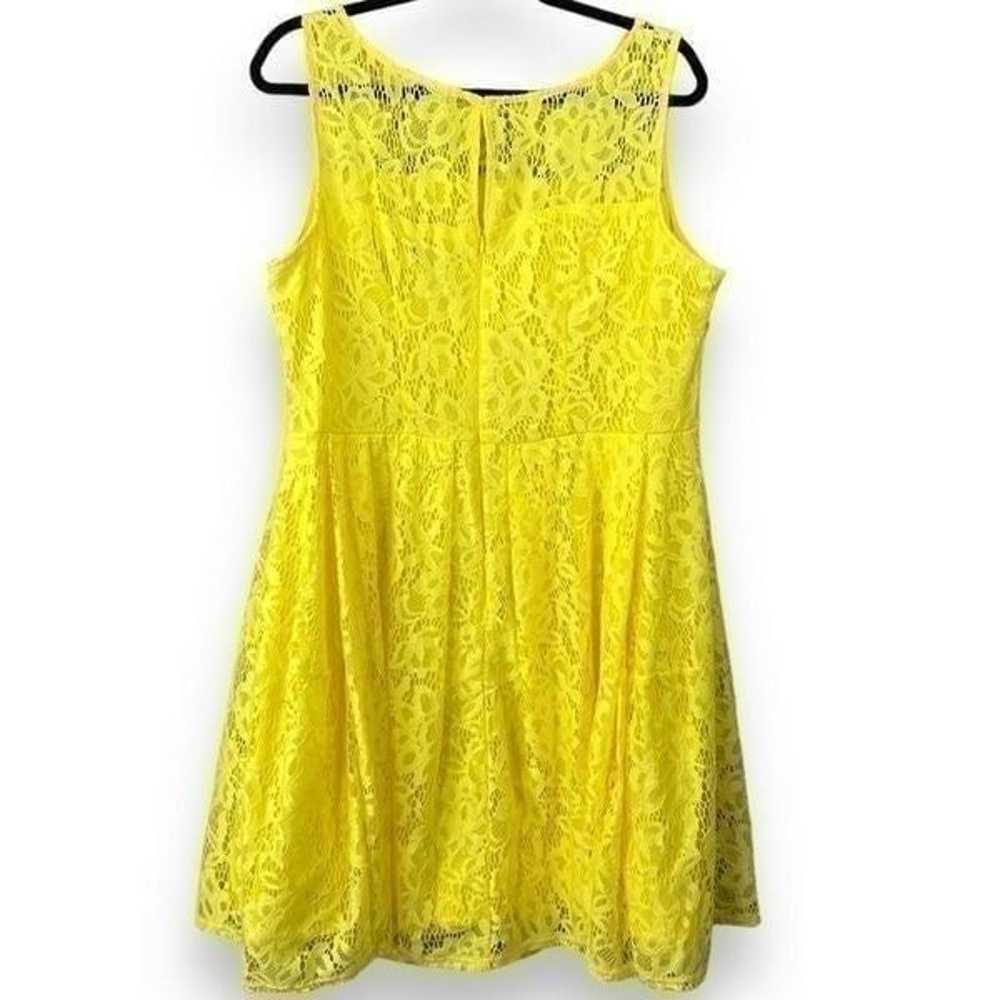 Roz & Ali Yellow Knee Length Fit and Flare Sleeve… - image 2