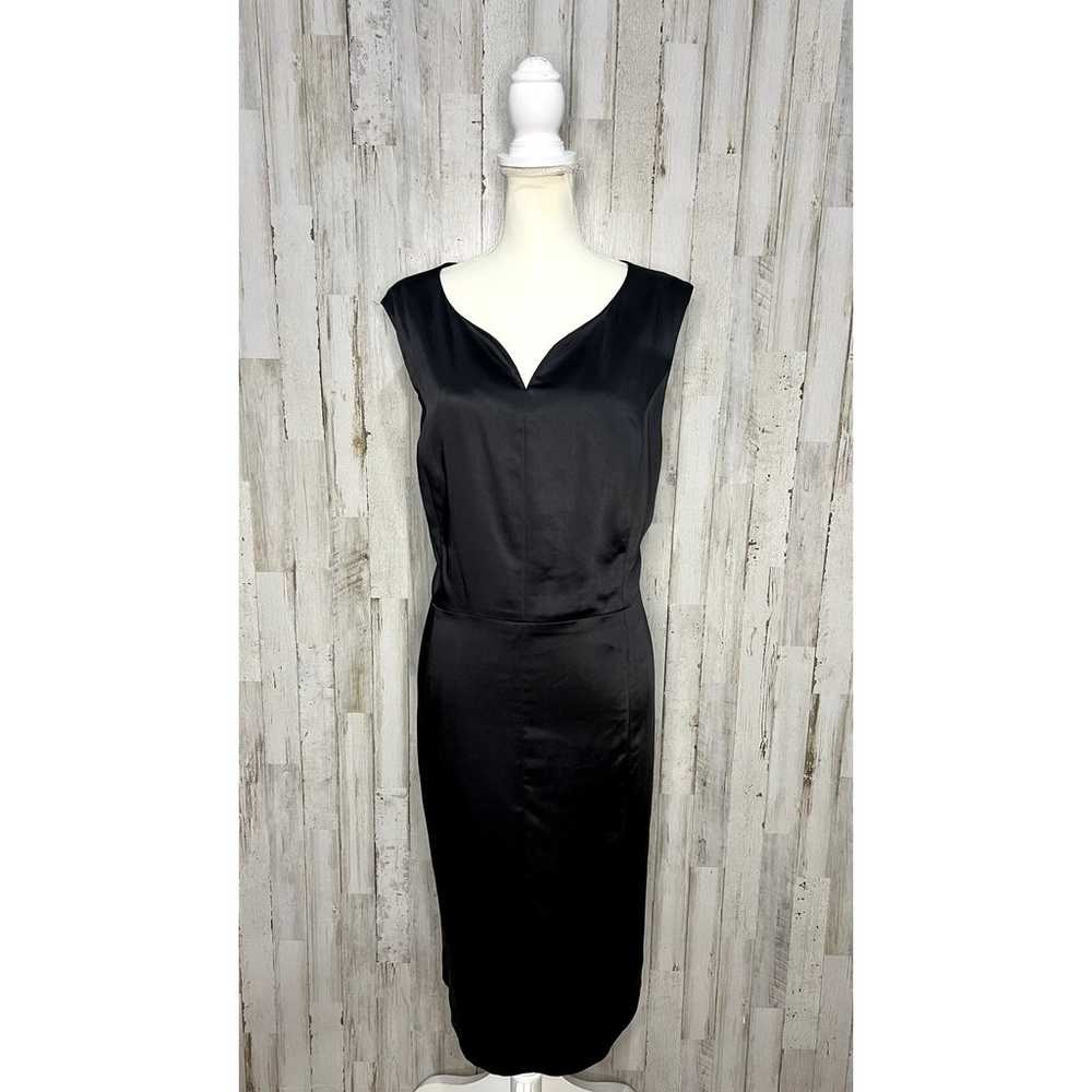 Kasper Women's Black Satin Sheath Dress Size 18 K… - image 2