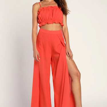 Postcards From Me Orange Ruffled Two-Piece Jumpsu… - image 1