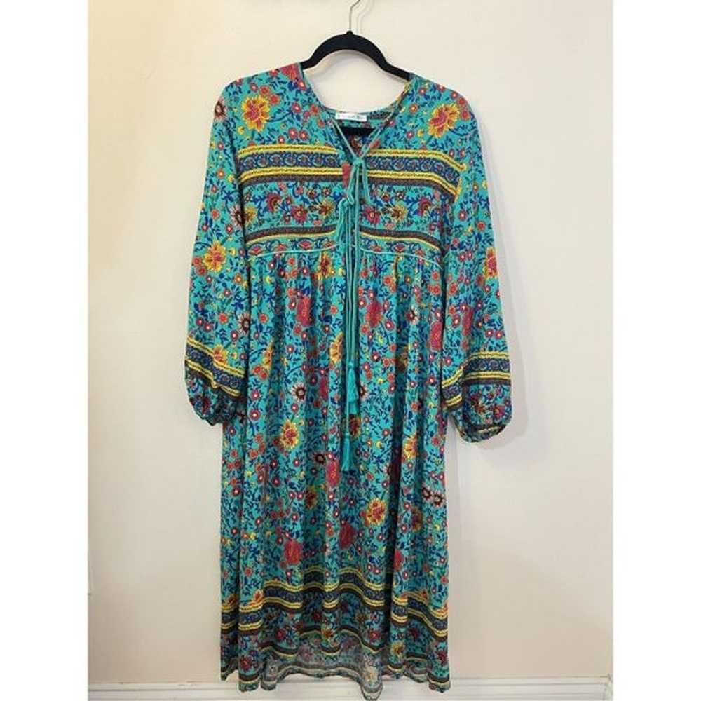 R. Vivimos Floral Boho Midi Dress XL - image 1