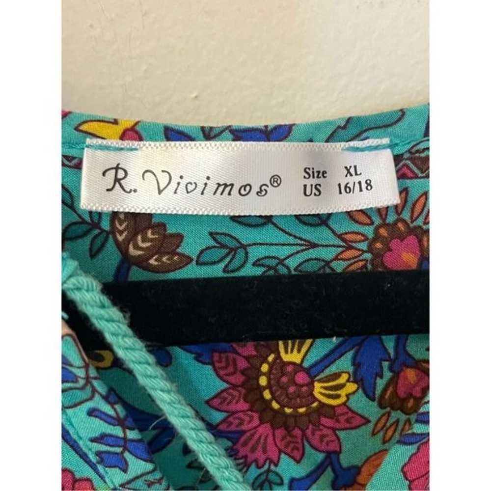 R. Vivimos Floral Boho Midi Dress XL - image 4