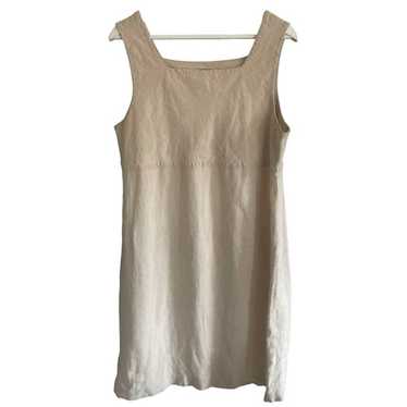 Lands End 100% Linen Beige Dress Womens Size 18 - image 1