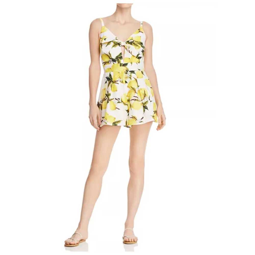 Other Aqua x Helen Owen Tie-Front Lemon Print Rom… - image 3