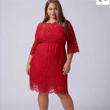 Lane Bryant Red Lace Fit and Flare Dress 20