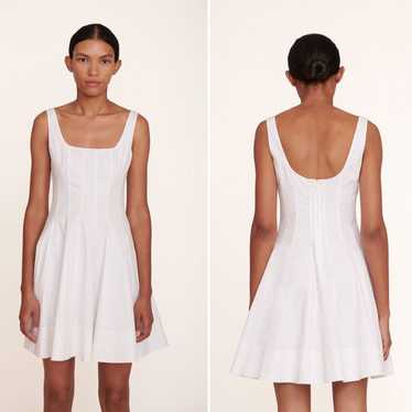 Staud STAUD Dress Wells Mini Pleated White Cotton… - image 1