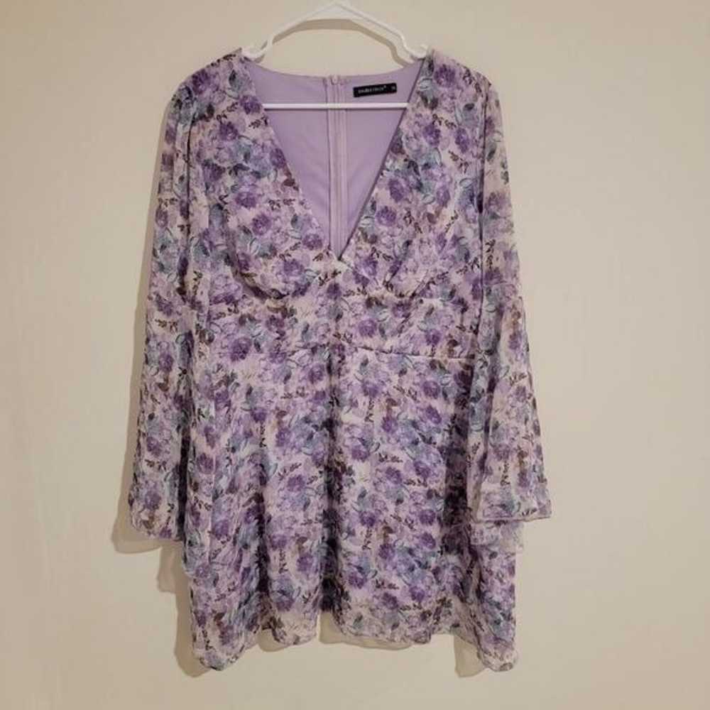 Double Crazy Dress 2xl Knee Length Chiffon Purple… - image 1