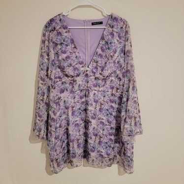 Double Crazy Dress 2xl Knee Length Chiffon Purple… - image 1