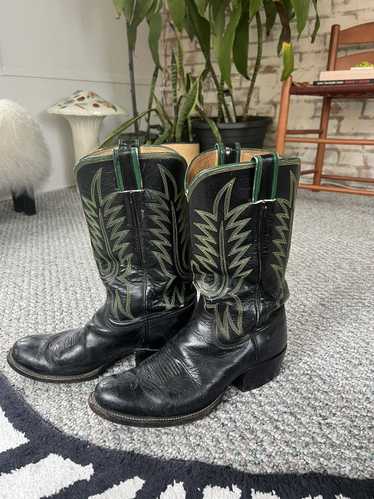 Vintage Vintage pair of green/black cowboy boots