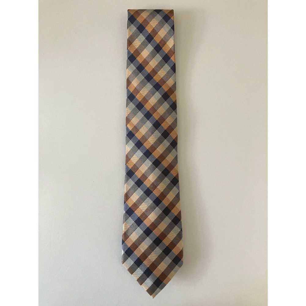 Chaps Chaps Men's Necktie Tie Silk Orange Blue Wh… - image 2