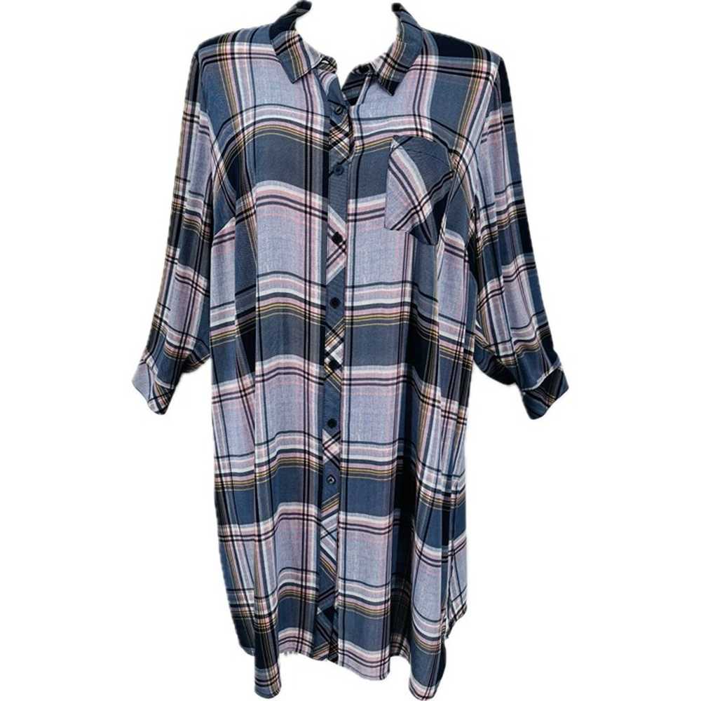 Catherines Tunic Dress Women's Size 2X Plaid Butt… - image 1