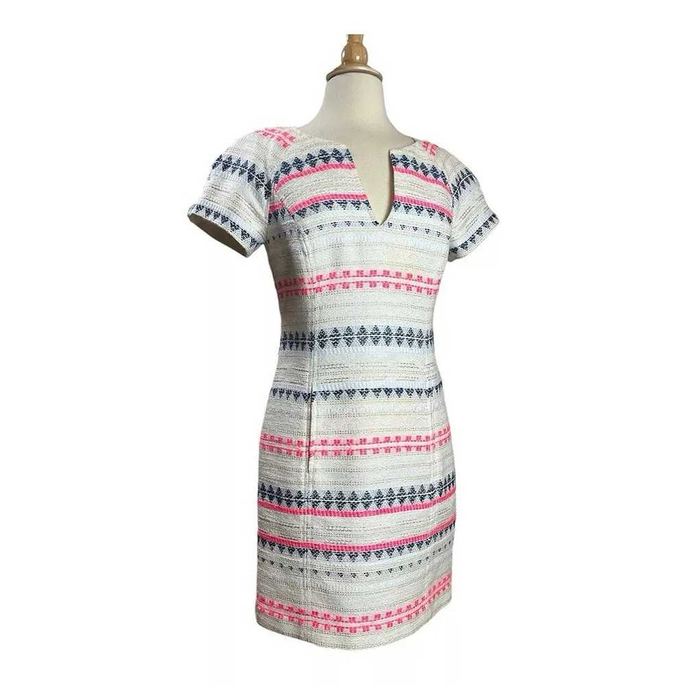 Trina Turk Angela Tweed Dress 6 Pockets Blue Pink… - image 1