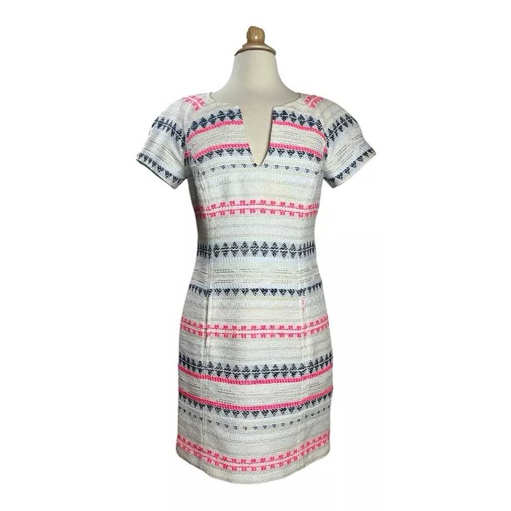 Trina Turk Angela Tweed Dress 6 Pockets Blue Pink… - image 2