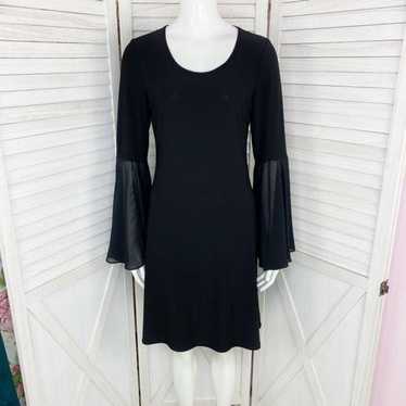 MSK Flared Bell Sleeve Sheath Dress Black Small Lo