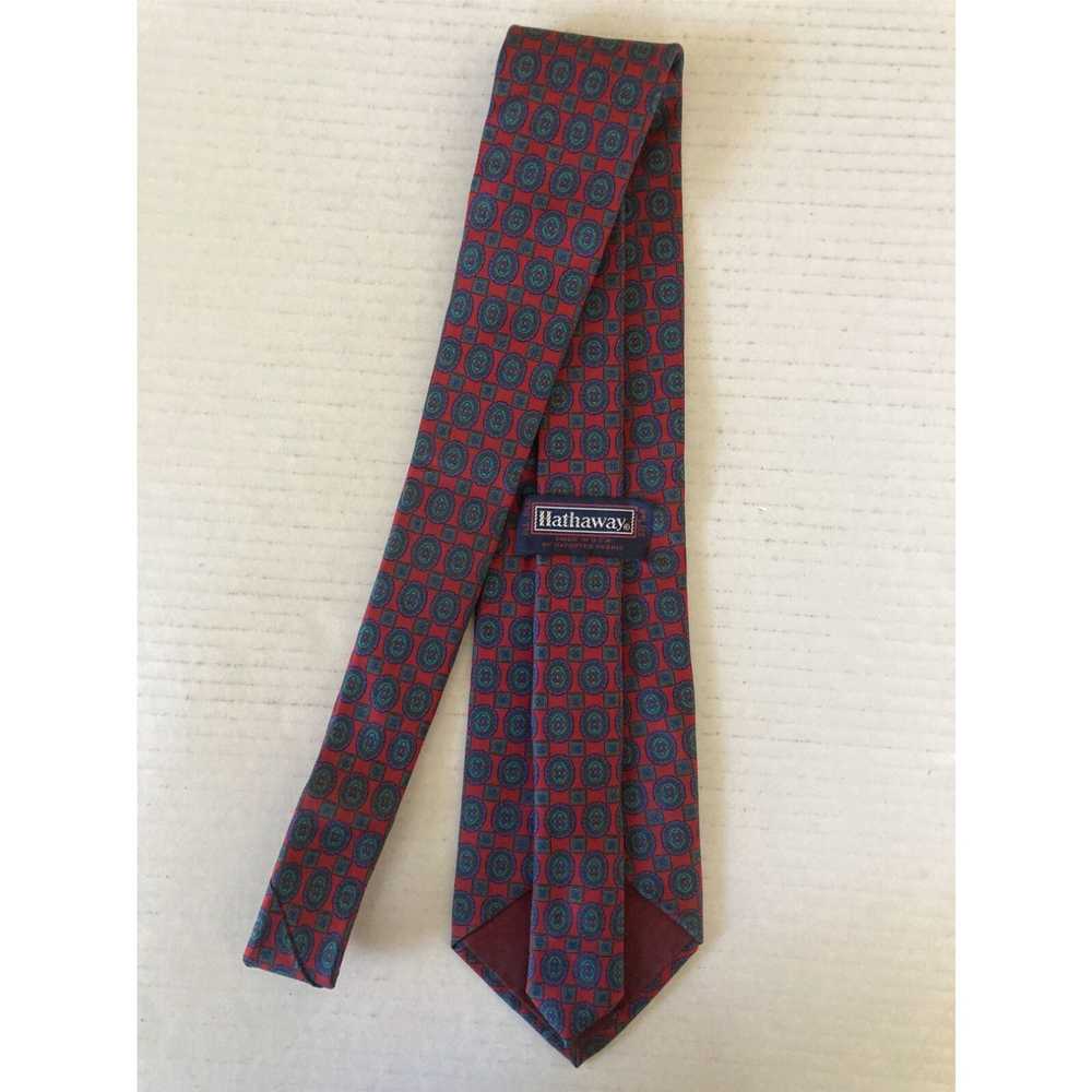 Vintage Hathaway Men's Necktie Tie All Silk Red G… - image 3