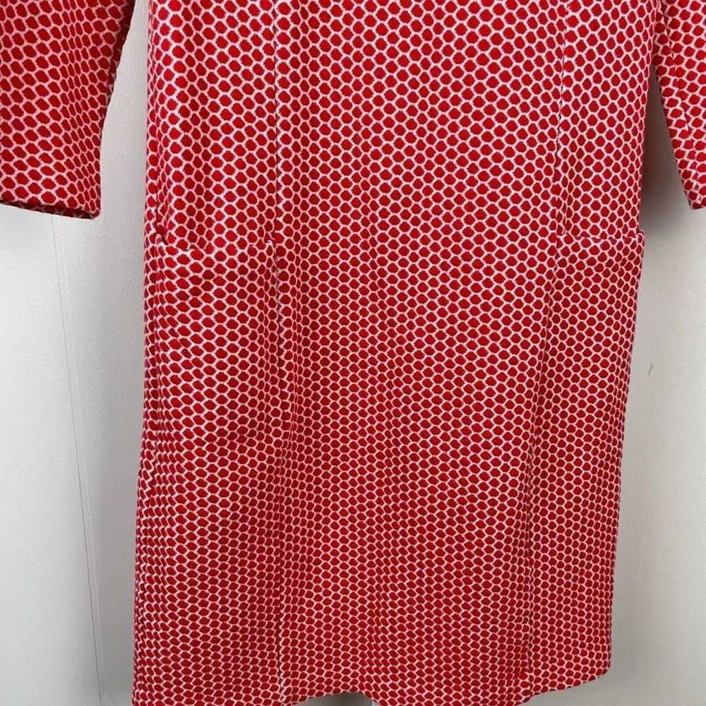 Boden Sarah Jacquard Smart Day Dress Pockets Red … - image 3