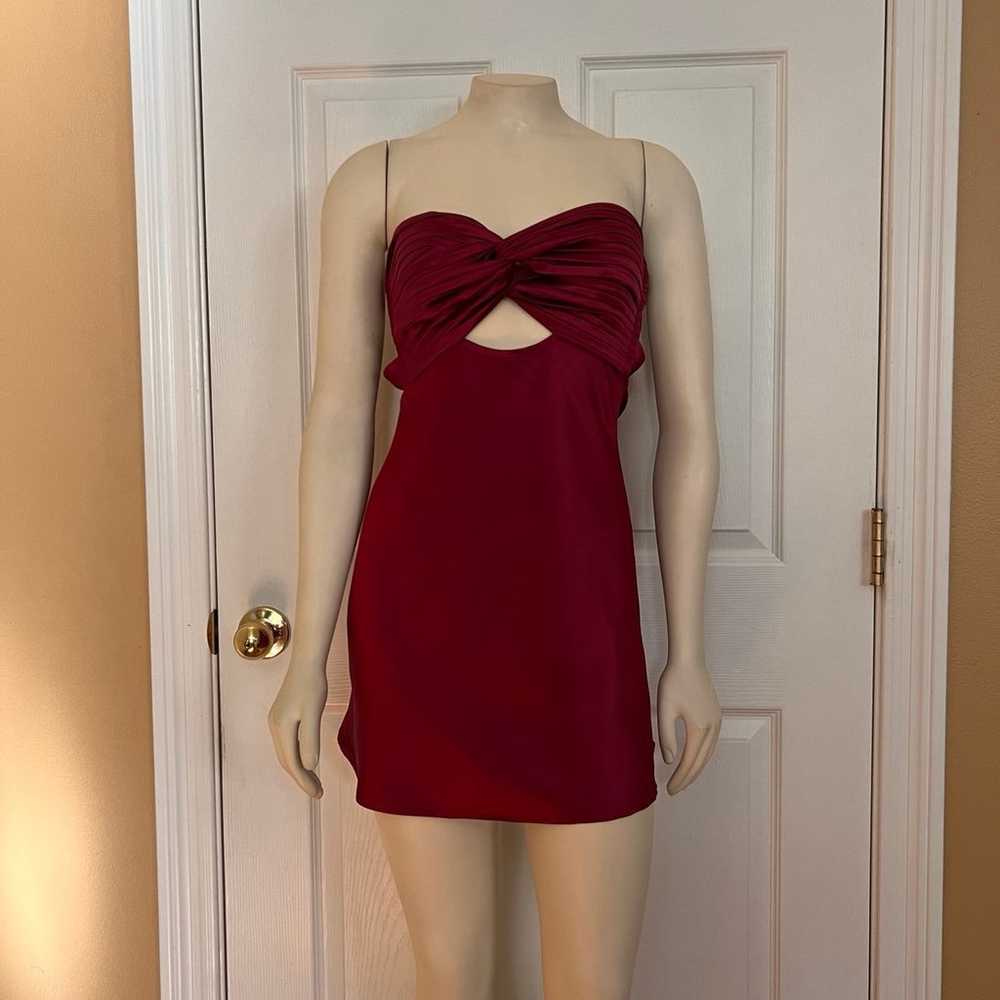 Princess Polly shellie mini dress Burgundy red - image 6