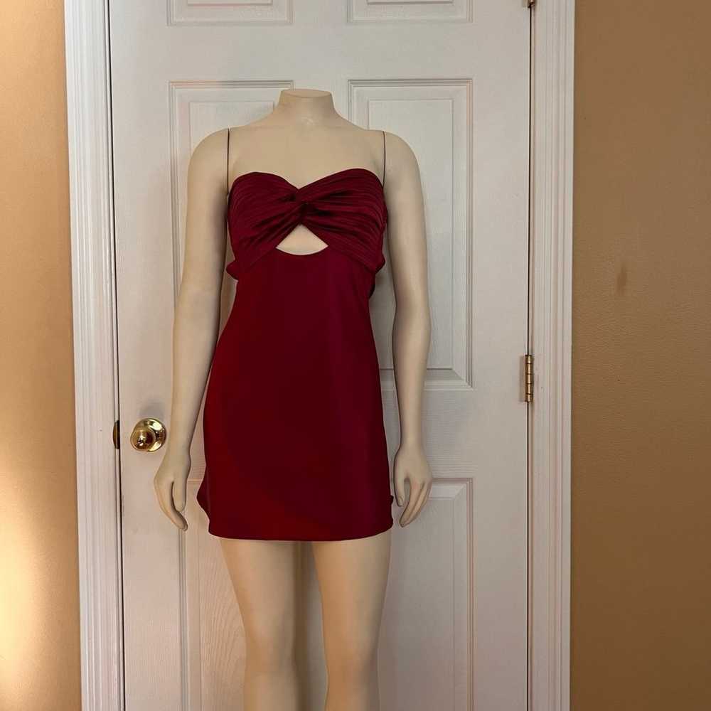 Princess Polly shellie mini dress Burgundy red - image 7