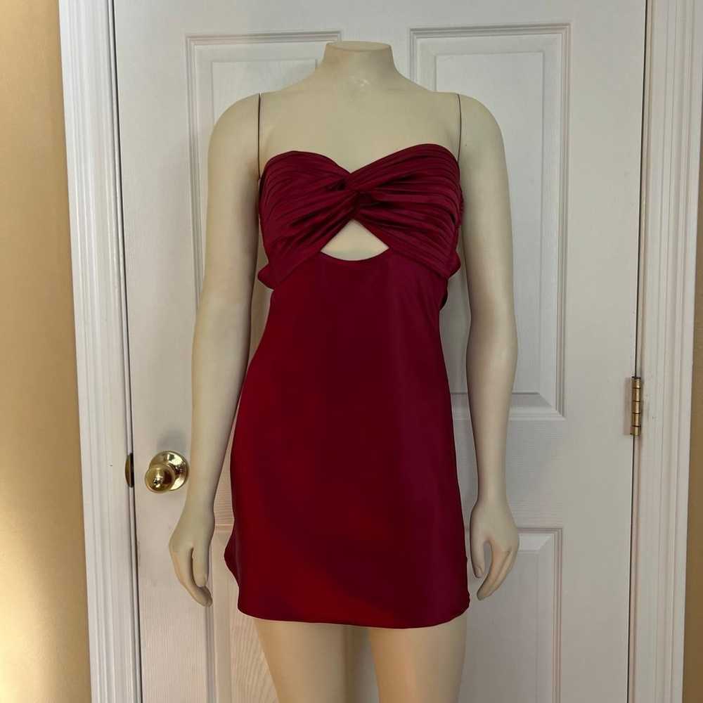 Princess Polly shellie mini dress Burgundy red - image 9