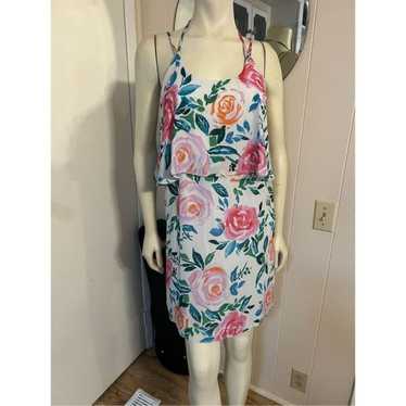 NWOT Everly Layered Strappy Rose Print Mini Lined 