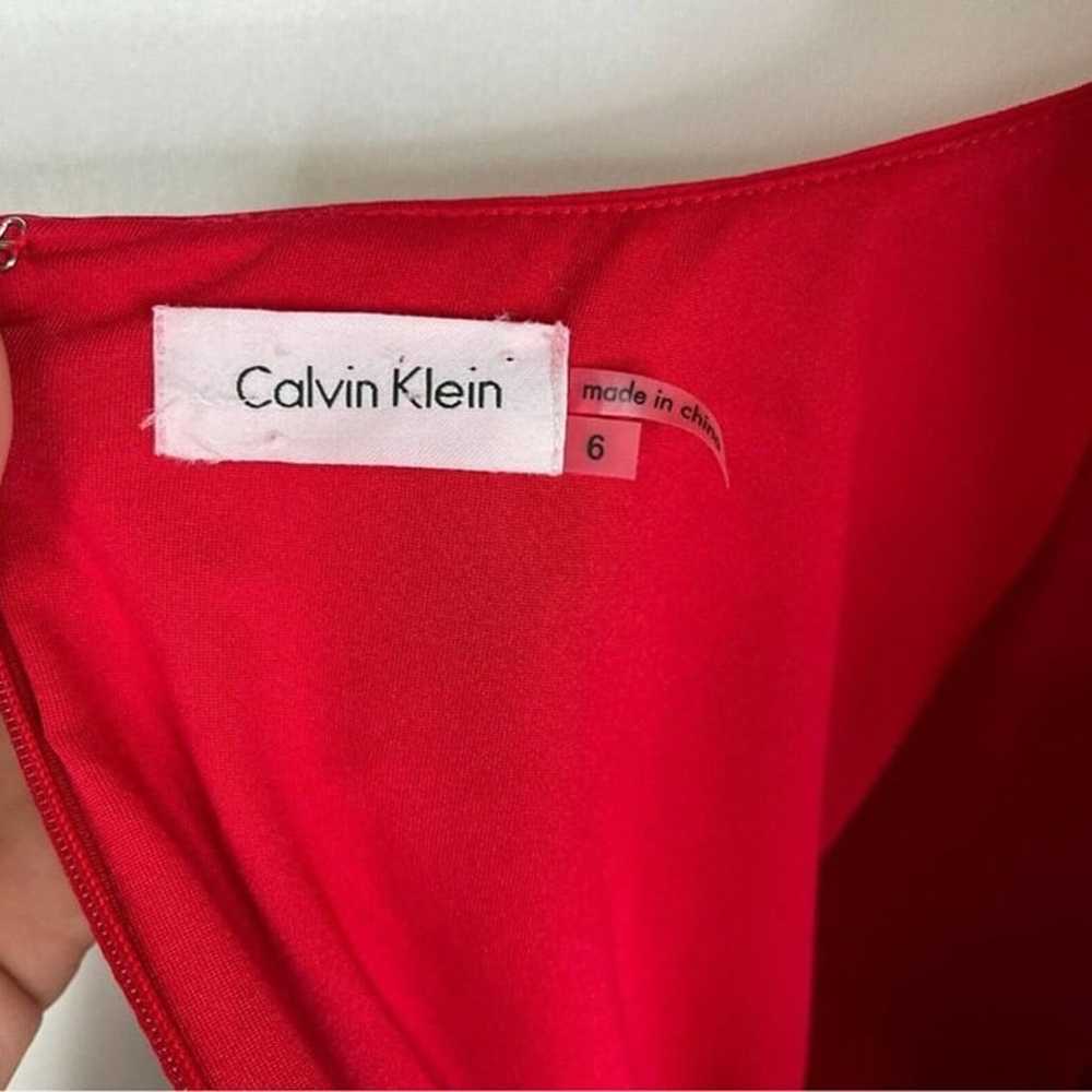 Calvin Klein Red Gathered Ruched Sheath Party Dre… - image 5