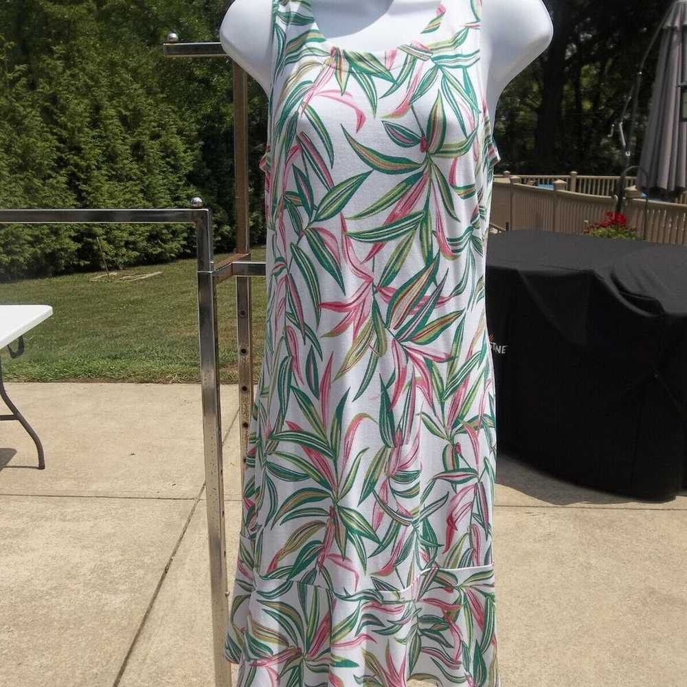 NWOT TOMMY BAHAMA WHITE FLORAL TANK DRESS S - image 2