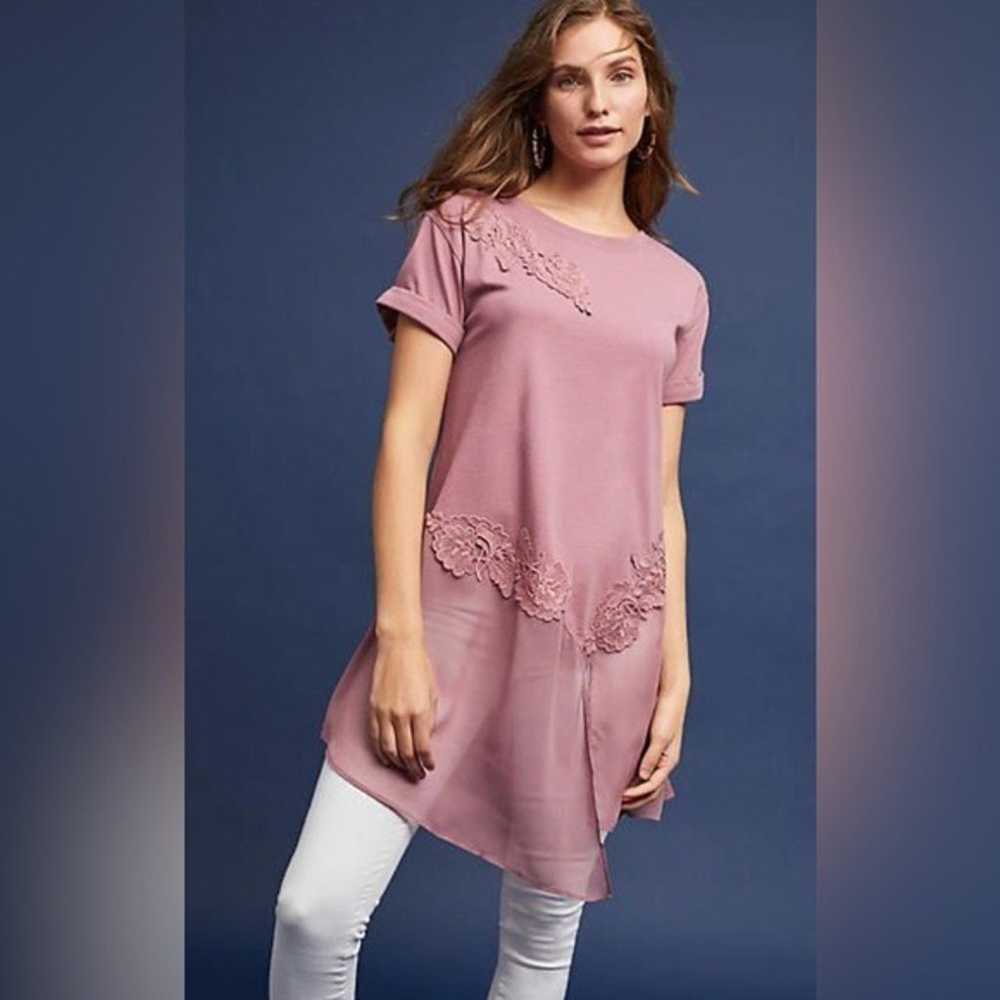 Anthropologie AKEMI KIN Kris Lace Tunic In Mauve … - image 1