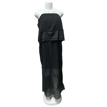 Colleen Lopez Lace Detail Maxi Dress Black , Size 