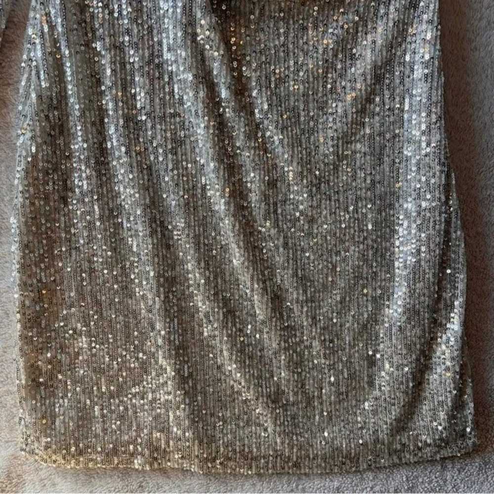 1. State One-Shoulder Long Sleeve Sequin Mini Dre… - image 4