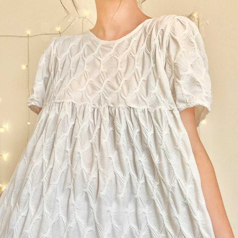 Gorgeous midi white tiered babydoll dress - image 5