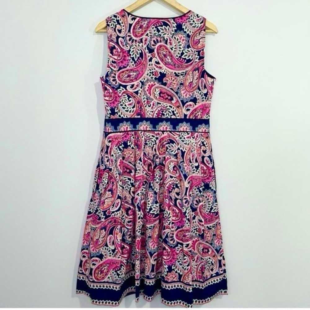 Talbots PAISLEY FIT & FLARE DRESS sz 8 - image 4