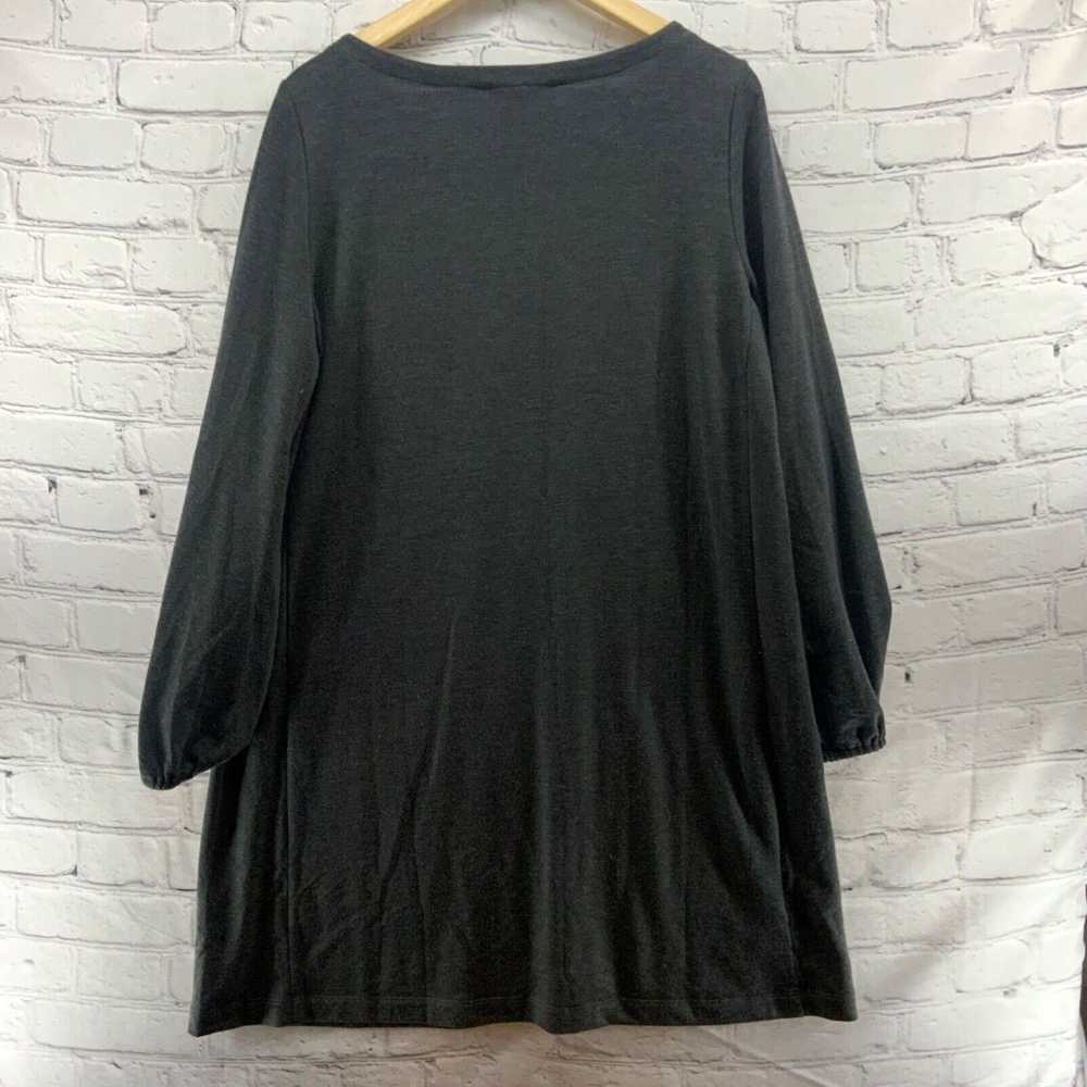 Loft LOFT Dress Womens Sz L Gray Long Sleeve Shif… - image 2