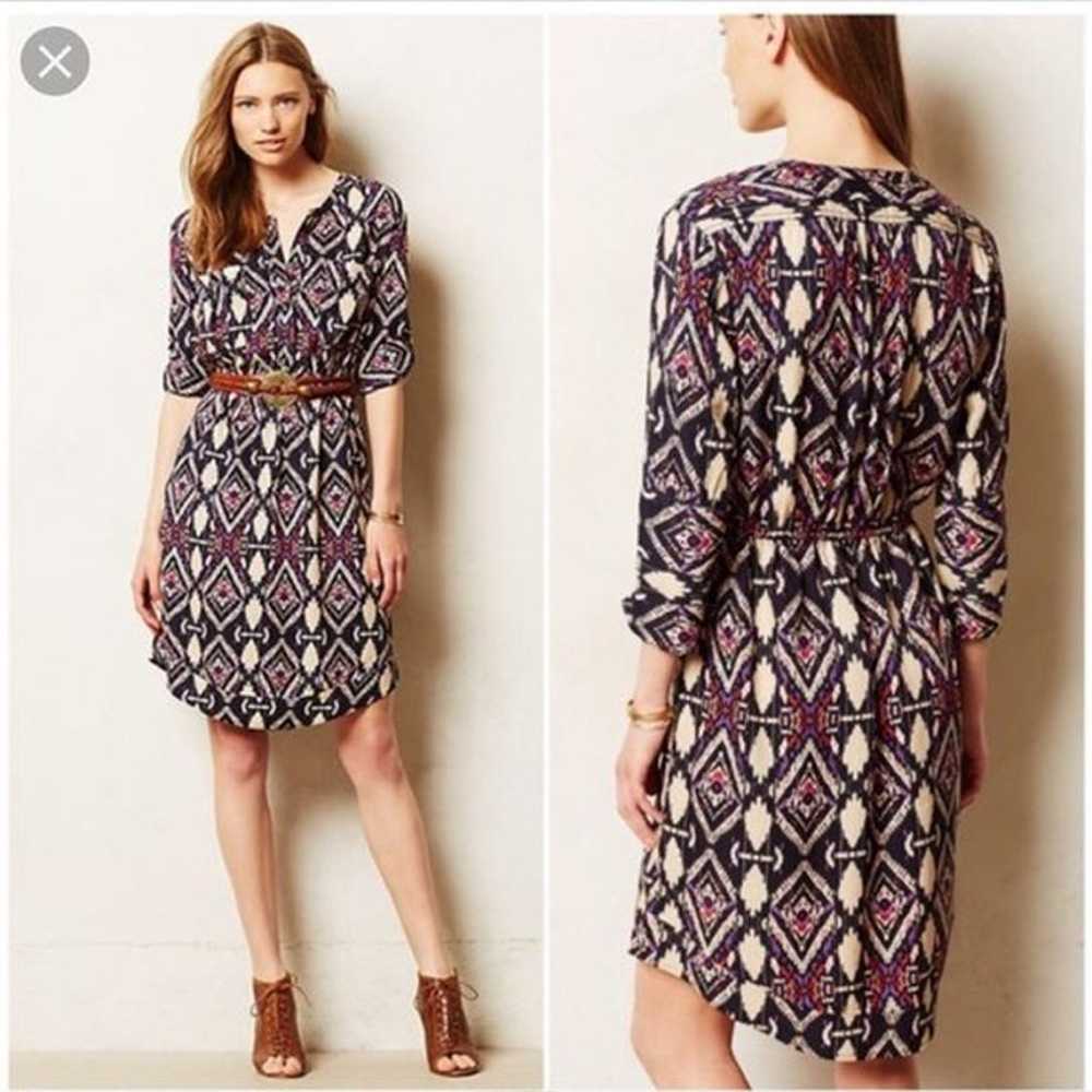 Anthropologie Holding Horses Mira Ikat Dress 3/4 … - image 1