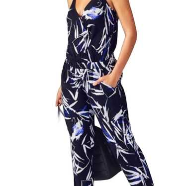 Fabletics SZ M Blue & White Tropical Romper-Jumpsu