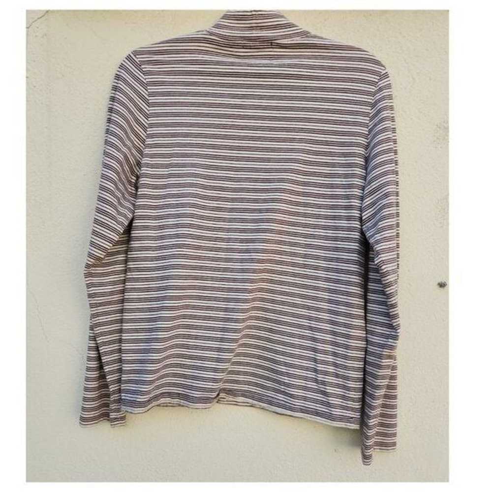 STUSSY Brown Striped Long Sleeve Turtleneck Tee - image 5