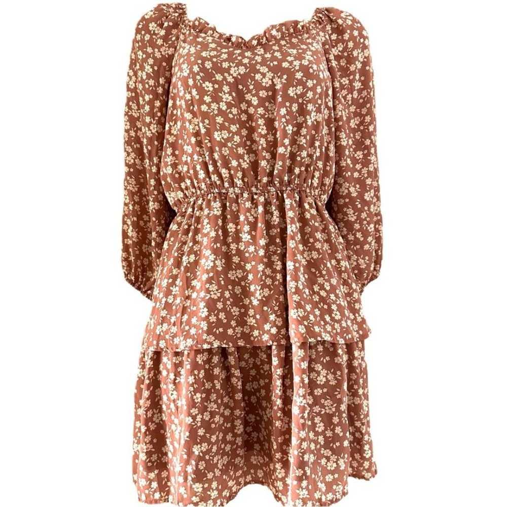 Mimi Chica Ruffled Long Sleeve Floral Dress Size … - image 3