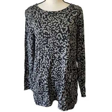 Chico's Black and Gray Animal Print Tunic