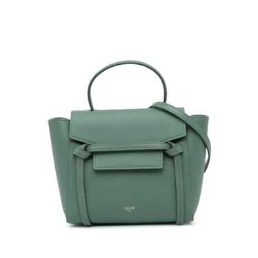 Green Celine Nano Leather Belt Satchel - image 1