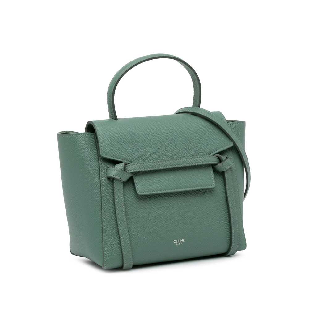 Green Celine Nano Leather Belt Satchel - image 2