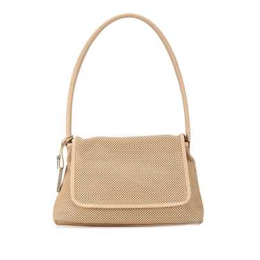 Tan Gucci Perforated Leather Shoulder Bag