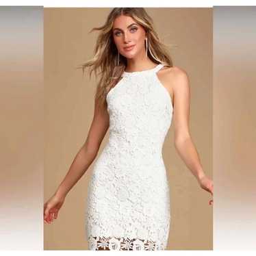 Lulus Love Poem White Lace Mini Dress boho weddin… - image 1