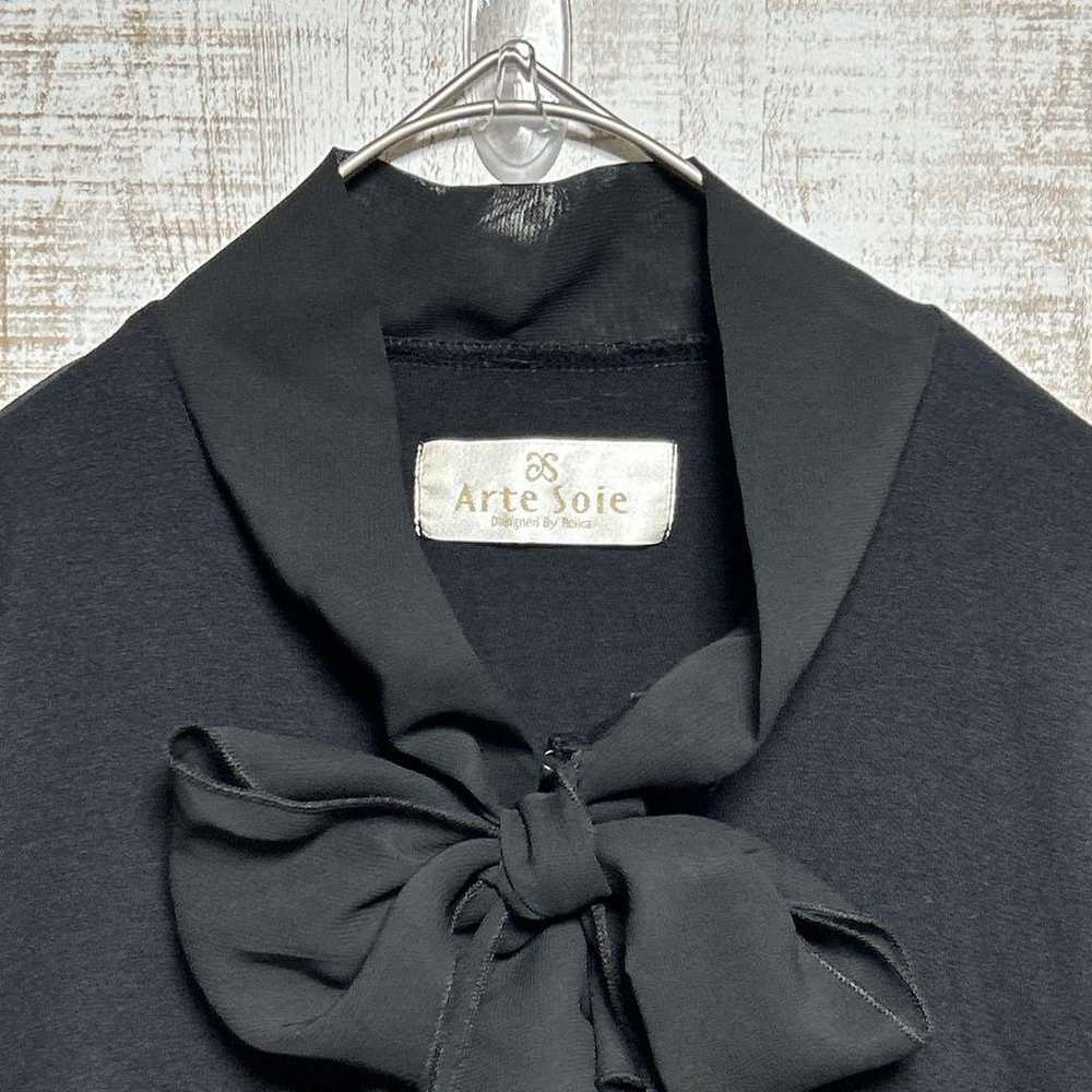 Ante Soiree 9 Black Long Sleeve Bow Tie Cut Sew R… - image 2