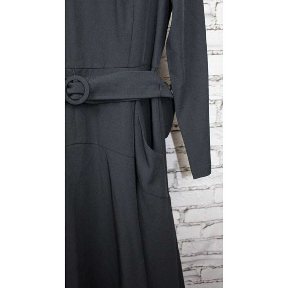 Taylor Womens Size 12 Fit Flare V-Neck Belted Lon… - image 3