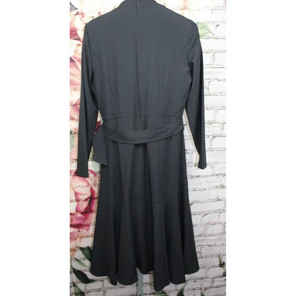 Taylor Womens Size 12 Fit Flare V-Neck Belted Lon… - image 6